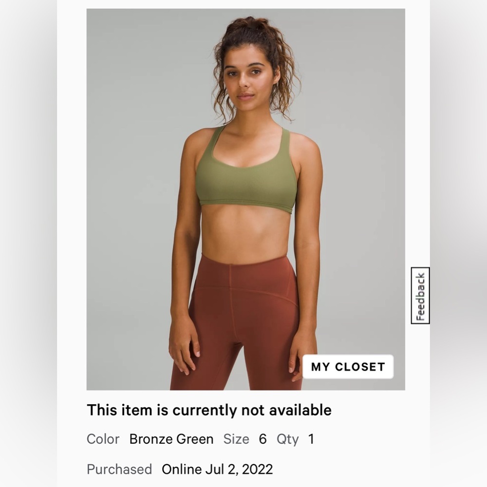 Free to Be Ribbed Bra - Wild *Light Support A/B
Cup
Colour Bronze Green
Size 6